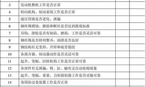 汽车起重机检查要点_汽车起重机日常检查表